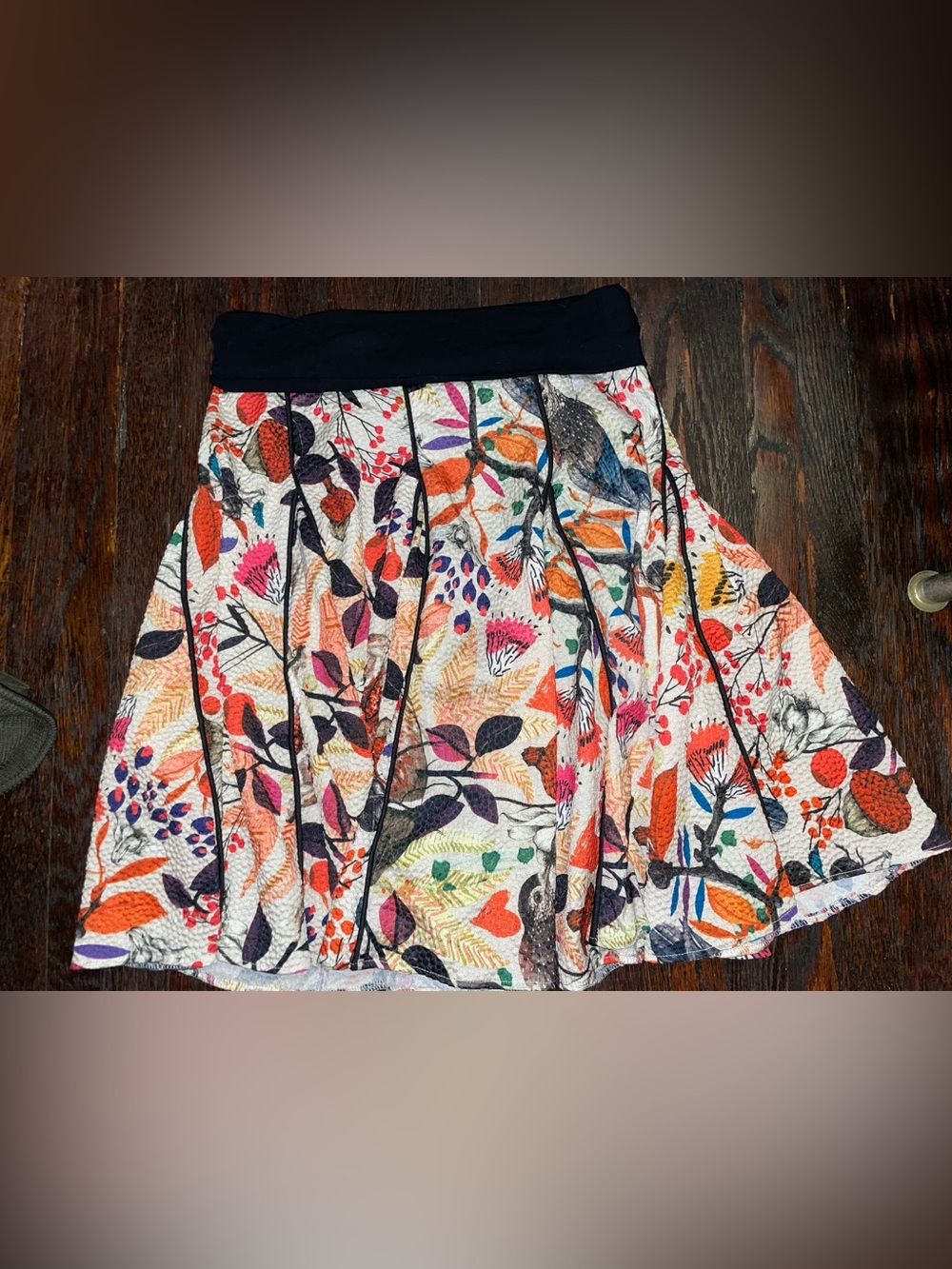 Eva Franco Anthropologie Whimsy Boho Chic Coquette Indie Bird Skirt